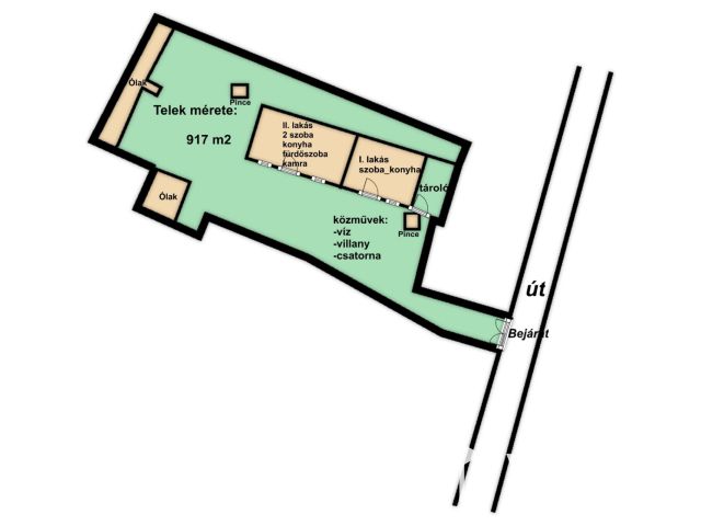 Felújít, vagy újat épít? 940 m2-es telken 2 lakásos kőház!